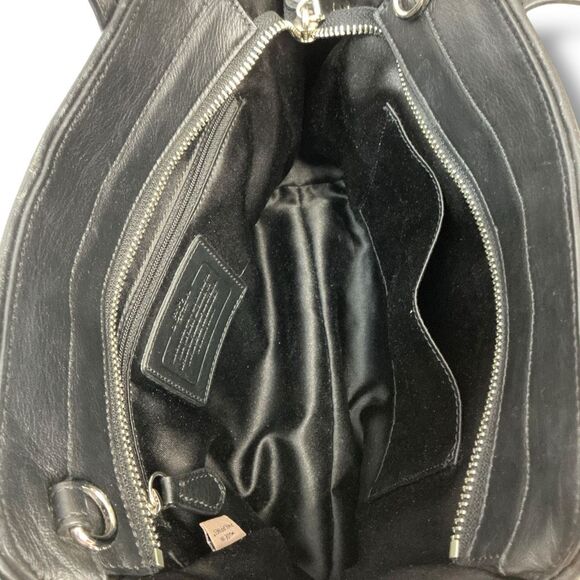 Coach Taylor Bette Classic Black Leather Mini Tote Shoulder Bag Handbag - Picture 6 of 9